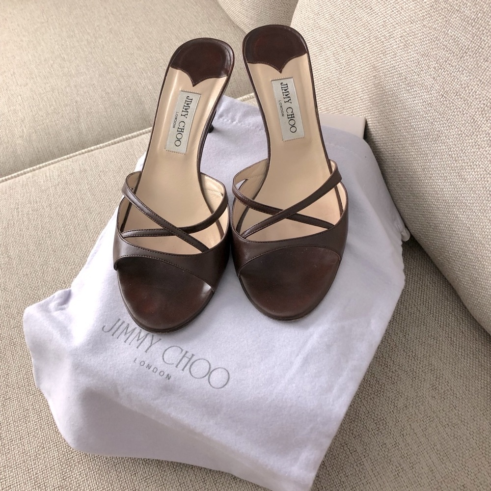 Jimmy Choo Brown open toe mules sandals
